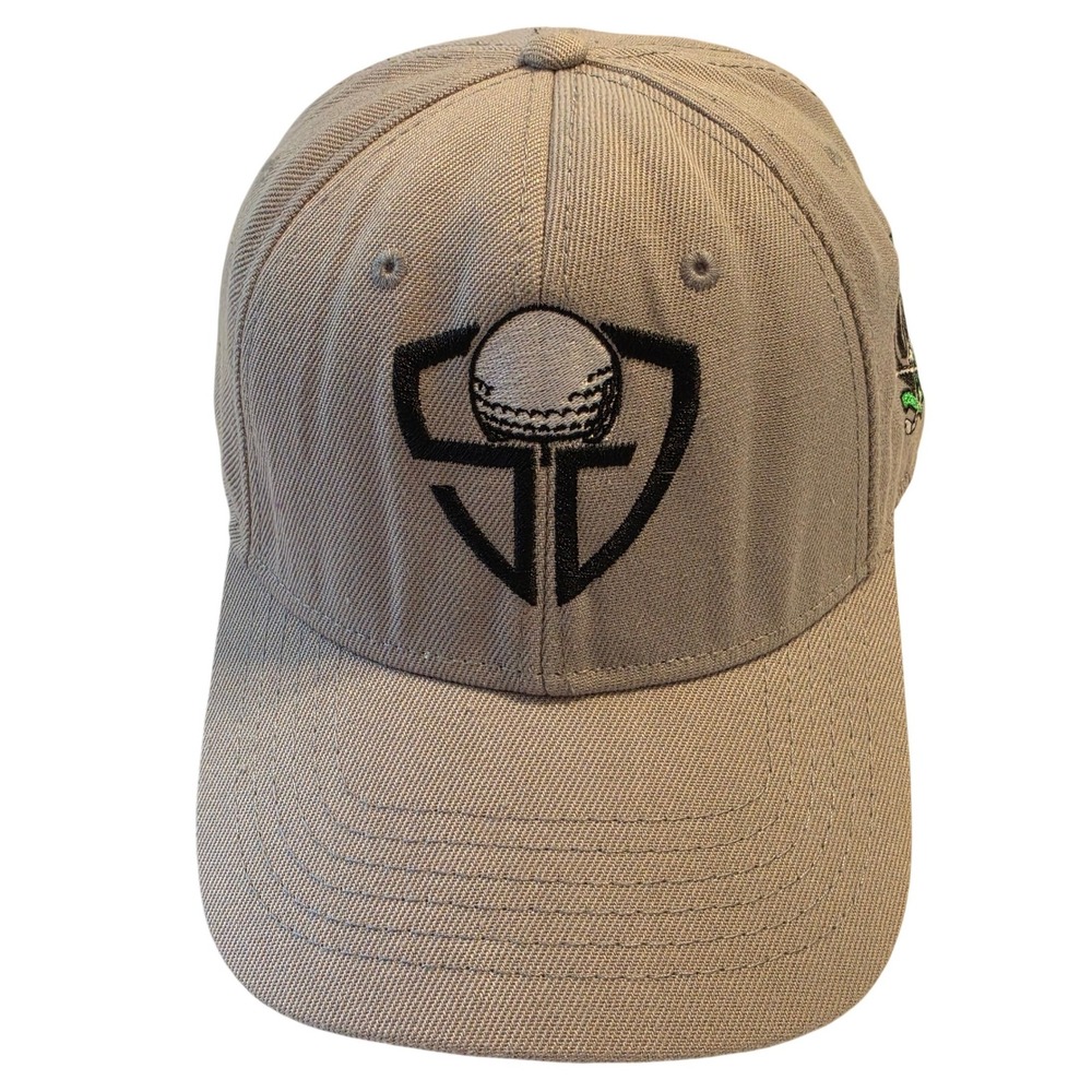 Spectrum Golf Mens Gray Embroidered Baseball Hat Adjustable‎ Hook Loop Strap Cap